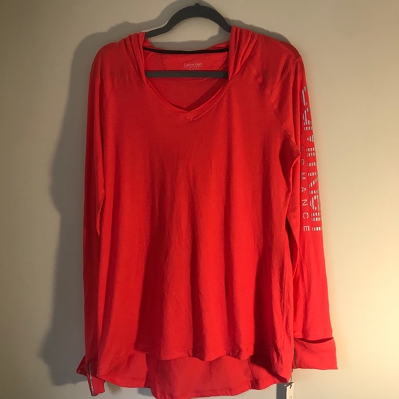 New Calvin Klein coral hooded long sleeve shirt-XL - Picture 14 of 14